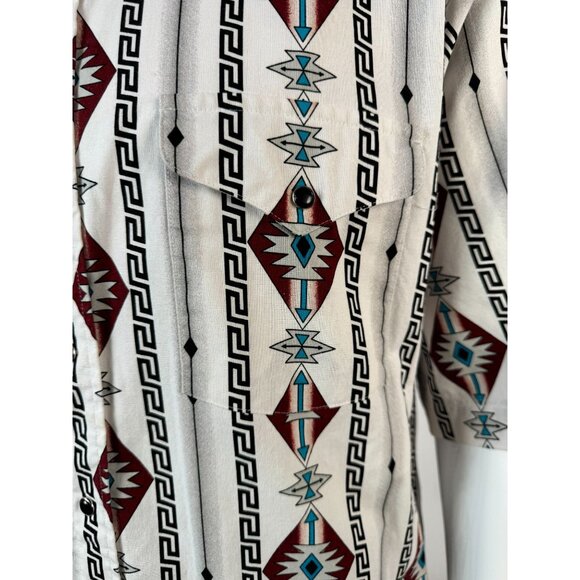 Panhandle Slim Mens Aztec Print Short Sleeve Shirt XL Cotton - Picture 4 of 16